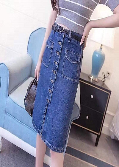 Chân váy jean xẻ tà trước chân váy jean xẻ tà chân váy jean xanh nhạt  chân váy jean công sở chân váy jean đà nẵng chân váy jean dài chân váy
