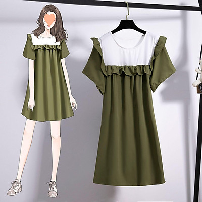 Mua Váy ngắn tay búp bê trẻ trung kiểu tây rộng rãi dáng người nhỏ ...