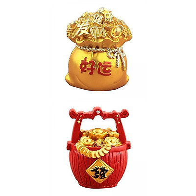 2x Resin Piggy Bank Feng Shui Money Bag Shaped Money Fortune Home Decor  Money Bank Saving Coin Box Chinese Lucky Decorations For Wealth And Luck |  Fruugo TR