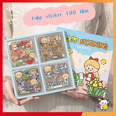 Mua Sticker Cute Hộp 100 Tấm Anime Bắt Mắt Trang Trí Sổ Tay Vở Góc ...