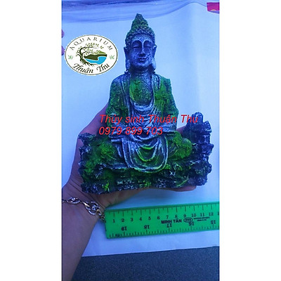Tranh dán tường 3D Hàn Quốc hình ảnh tượng phật quan âm ngồi trên đài sen