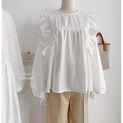 Mua Áo Baby Doll Bèo Vai Tay Rút Hàn Quốc, Babydoll Trắng , Áo Trắng Bèo  Vai One Boutique | Tiki