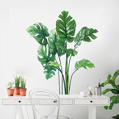 Mua Tropical Leaves Plant Wall Sticker Decal for Home Living Room ...