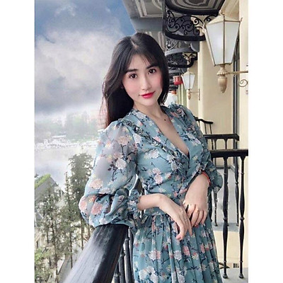 MAXI YẾN  Váy đầm maxi thiết kế cao cấp  Đầm Maxi tay dài phối tầng tiểu  thư dây rút eo nên nàng bầu bì cũng bon chen được nha 