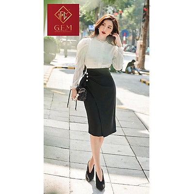 CV23 Chân váy công sở bút chì dáng dài