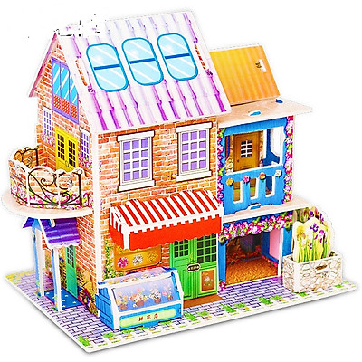 Xếp mô hình 3D ngôi nhà biệt thự cho bé 3D29