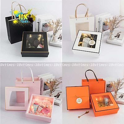Mua Hộp quà tặng hộp quà tết hộp quà Noel Valentine hộp quà sinh nhật gắn  nơ màu đỏ  Tiki