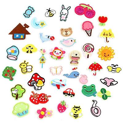 Mua 39PCS Iron on Stickers Sew on Stickers Mixed Embroidery Cloth ...