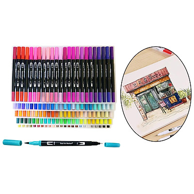 Superfine Tip Coloring Marker & Brush Pen Set of 12 Colors Paint Brush –  Snooplay