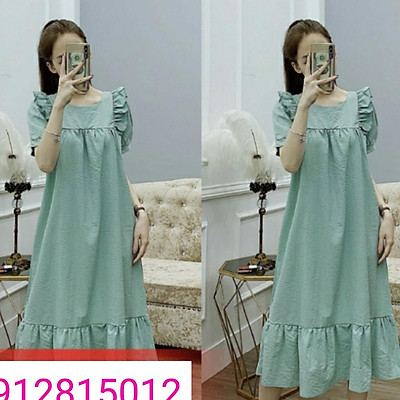 Váy bầu công sở  đầm bầu đẹp dáng suông hàng cúc đen  MixASale