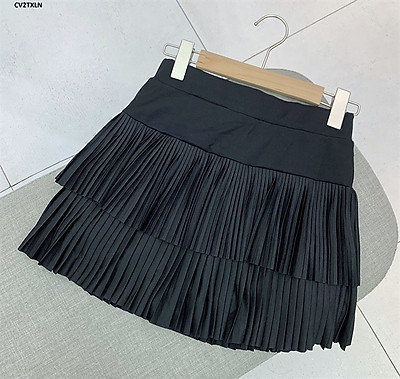 Chân váy 2 tầng ngắn đen có quần lót trong chống lộ dáng xòe ôm cạp chun  lưng thun vải co giãn công sở VAVASA CV19 - Chân váy | ThờiTrangNữ.vn