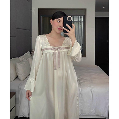 Mua Váy ngủ lụa dáng dài phối ren sexy sang trọng và quyến rũ tặng kèm quần  lót ren gợi cảmMàu hồng tại RoseSleepwear  Tiki
