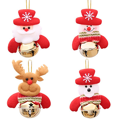 Mua Fun 4pcs Christmas Ornament Jingle Bell Santa Claus Snowman ...