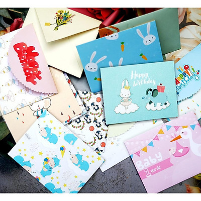 Thiệp Thôi nôi bé trai in nội dung theo yêu cầu combo 4 thiệp  Lazadavn