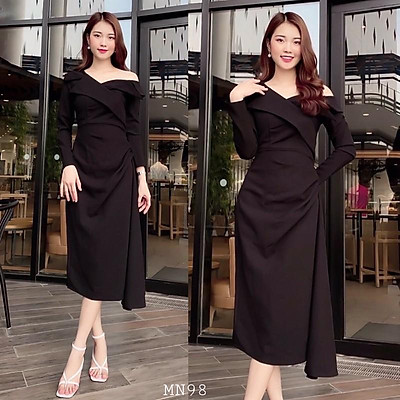 Mua Váy đầm xinh dự tiêc dạo phố trẻ trung sang trọng thanh lịch chất vải  form dày đẹp size 38kg đến 69kg  đen  S tại Thời trang nam SILE  Tiki