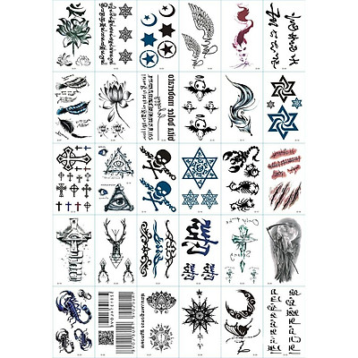 Set 30 Miếng Dán Hình Xăm Nước Dán Tatoo Xăm Tạm Thời  oveSKU1421