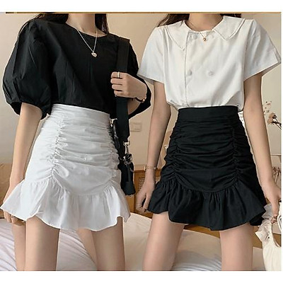 Set bộ sơ mi ghi chân váy đuôi cá đen  39653968