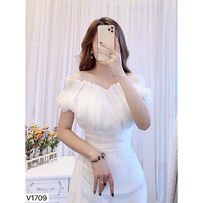 Đầm dự tiệc ôm body trắng trẻ trung thiết kế đơn giản  DN420  AloraShop21