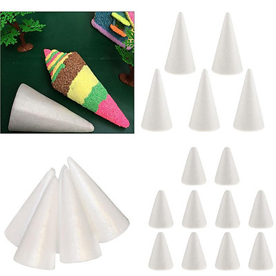 20 Pieces Cone Shaped Decor Polystyrene Material for Kids Crafts 
