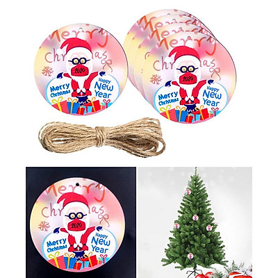 Mua 5 Pieces Wooden Ornaments Christmas Santa Claus Wood Hanging ...