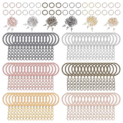 20Pieces/set Keychain Rings for Crafts with Chain Open Jump Rings Screw Eye  Pins