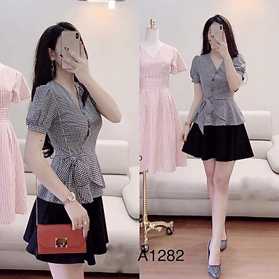 Đầm xòe cột nơ eo hình thật  Shopee Việt Nam