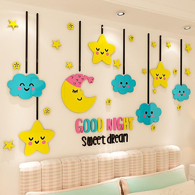 Mua Size lớn-tranh dán tường cho bé 3D - Goodnight, trang trí mầm non, trang trí khu vui chơi trẻ em | Tiki Mua Size lớn-tranh dán tường cho bé 3D - Goodnight, trang trí mầm non, trang trí khu vui chơi trẻ em | Tiki