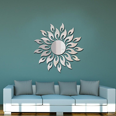 Mua Sunflower Gold Silver Acrylic Mirror Wall Sticker Decal DIY ...