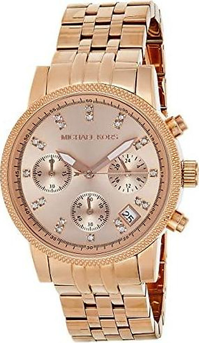 Đồng hồ Michael Kors Women Cinthia Rose GoldTone and Nude Leather Wat   ACAuthentic