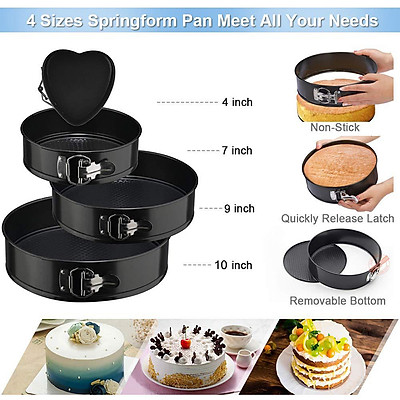 4/7/9/10inch Springform Pan Set Non-stick Cheesecake Pan Leakproof
