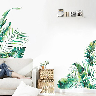 Mua Tropical Leaves Plant Wall Stickers Decal Home Living Room ...