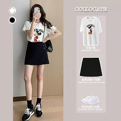 Thả dáng cực xinh cùng 7 cách phối áo phông rộng với chân váy