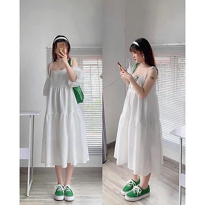 Đầm Babydoll Tay Bồng Nơ Ngực Dáng Suông Hàng Thiết Kế Có Big Size  TK5T05  The V Fashion