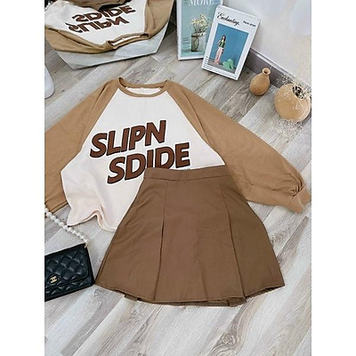 Xả Chân váy xếp ly dáng dài màu nâu đất và màu xám ghi  Shopee Việt Nam