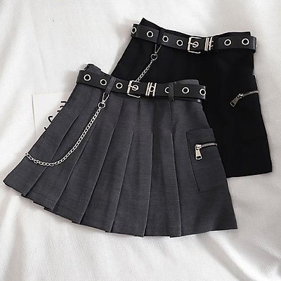 Cool Ngầu Đồ Cá Tính Nữ Màu Đen Váy Sành Điệu