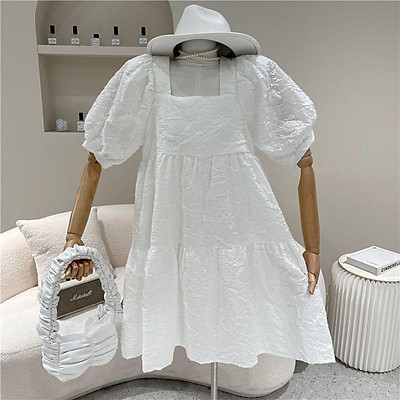 Bỏ Sỉ đầm Trắng Phồng Lưới Xốp  ANNSHOPVN