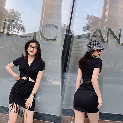 Set áo 2 dây và chân váy nơ to  Dzung Biez Store HCM
