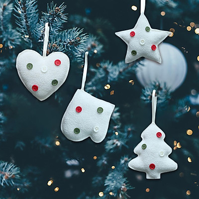 Mua 4x Cute Christmas Tree Ornament Cloth Art Party Decor Hanging ...