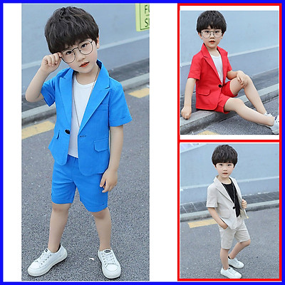 Bộ vest bé trai bốn cúc HTE019  Vest Huy Duyên