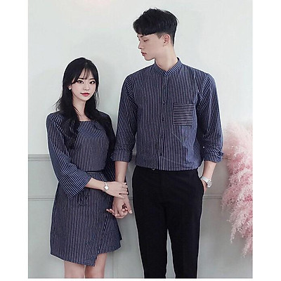 Mua Áo đôi áo cặp  Set váy áo sơ mi cặp cao cấp nam nữ chất đẹp AV172   Tiki