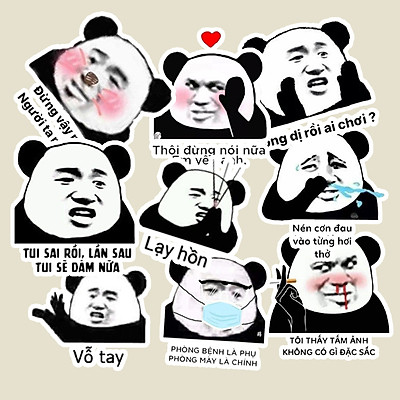 Mua sticker set 60 ảnh Meme Gấu Trúc bựa. cute. hài hước tại ...