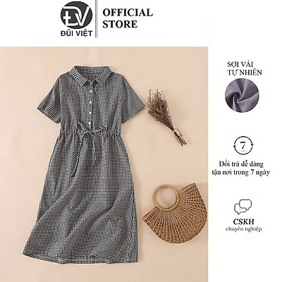 Váy cho con ti⚡️ kẻ caro ⚡️ dáng suông A ⚡️cổ vuông, tay bồng | Shopee Việt  Nam