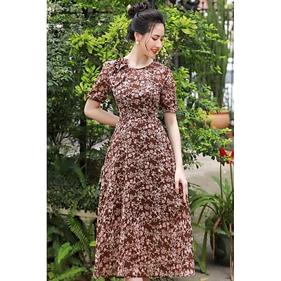 Mua Váy Đầm Công Sở Thiết Kế Cao Cấp - Mẫu Váy Hoa Nhí Phổi Nơ Ngực | Tiki