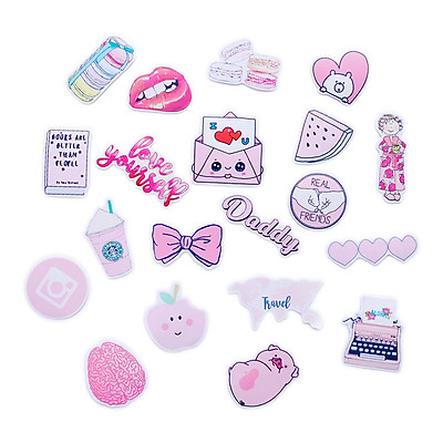 Mua Bộ 20 Sticker Hồng Pastel Hình Dán Chủ Đề Màu Sắc Dễ Thương ...