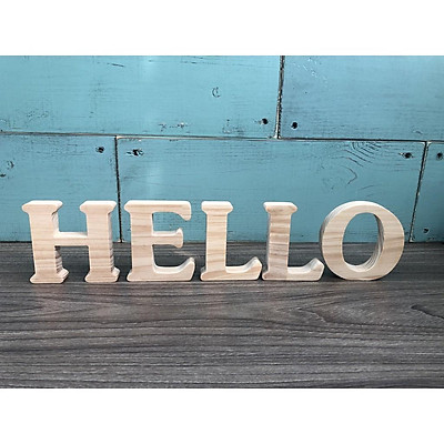 Mua BỘ CHỮ HELLO - Chữ Gỗ Trang Trí Dán Tường, để bàn, Decor shop, bảng hiệu - Cao 8cm dày | Tiki Mua BỘ CHỮ HELLO - Chữ Gỗ Trang Trí Dán Tường, để bàn, Decor shop, bảng hiệu - Cao 8cm dày | Tiki