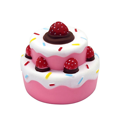 small piece of chocolate cake pink cream strawberry squishy Cafe de N -  modeS4u