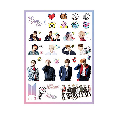 Mua Bộ 5 Sticker hình dán BTS + BT21 (2 Sticker BT21 + 3 Sticker ...