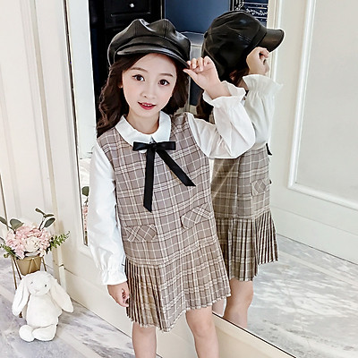 Chân váy xếp ly màu BE bé gái AG0167 Alberkidsvn