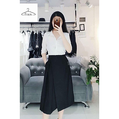 Chân Váy Dáng A nữ Chân Váy Chữ A Basic Vạt Chéo  FM Style