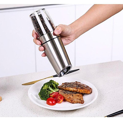 1-4pcs Gravity Electric Pepper Mill Adjustable Salt Grinder Shaker